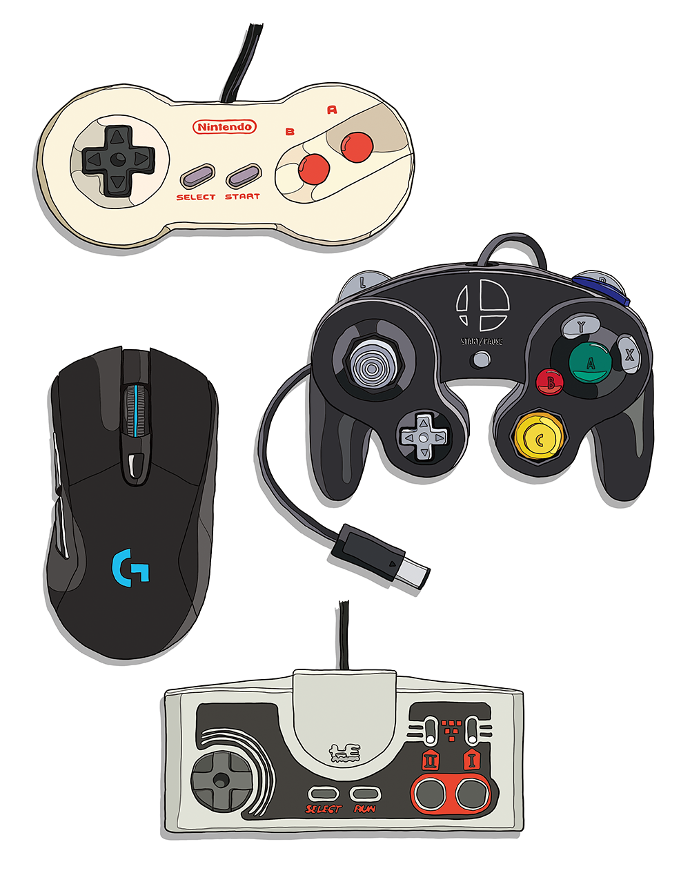 game controller illust